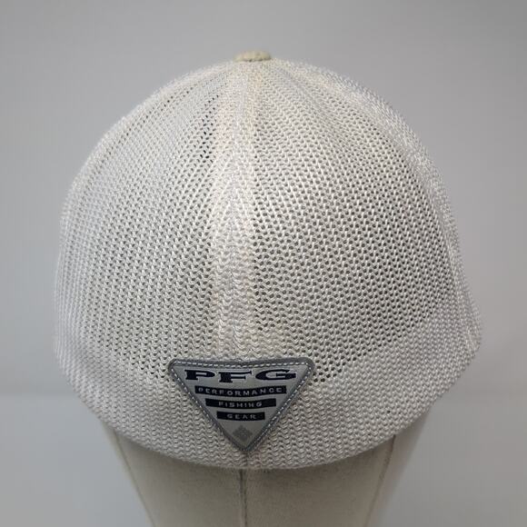 PFG Fitted Mesh Back Trucker Hat White XL Vent Holes Outdoor Columbia - Picture 6 of 9